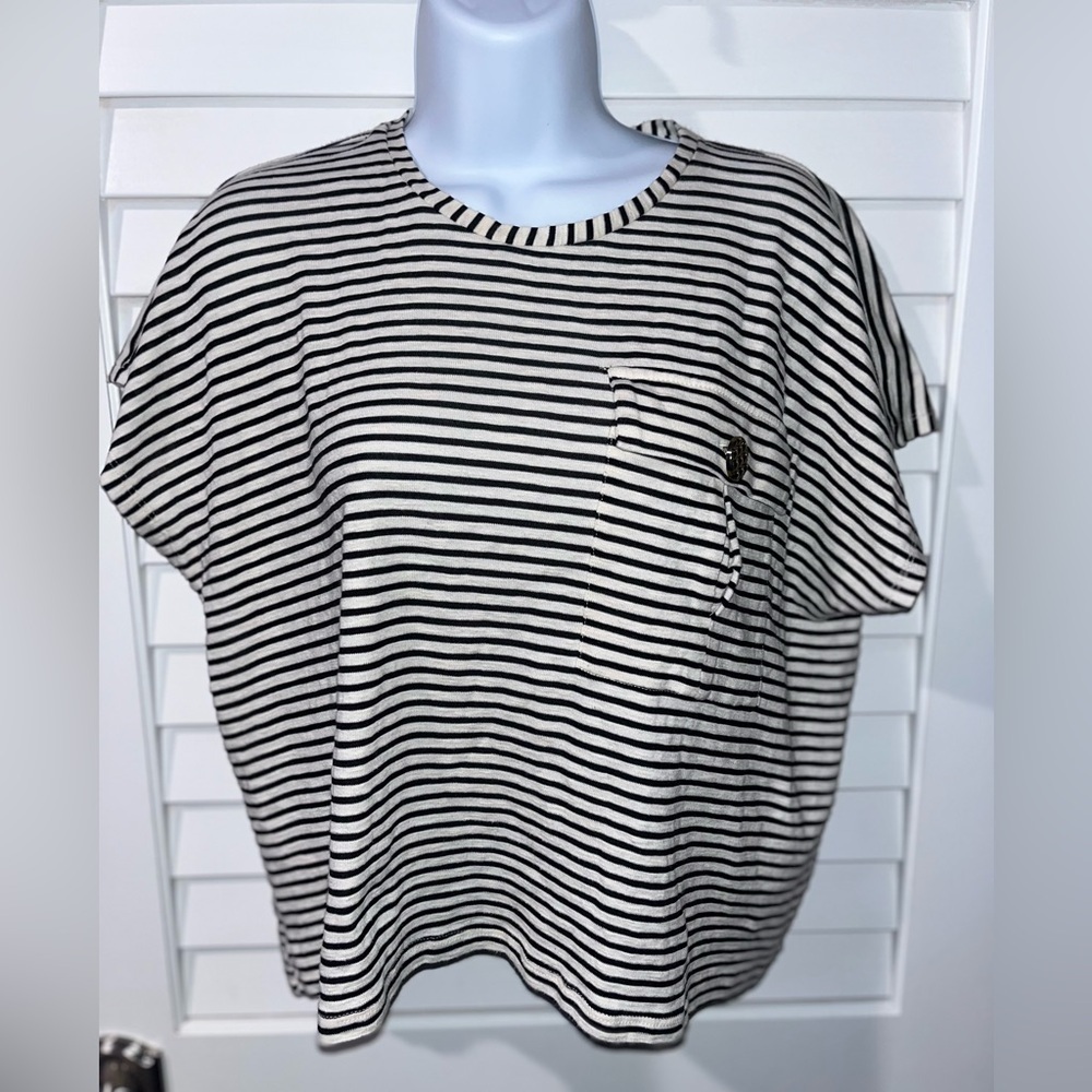 Oversized boxy Zara crop top stripe loose fit